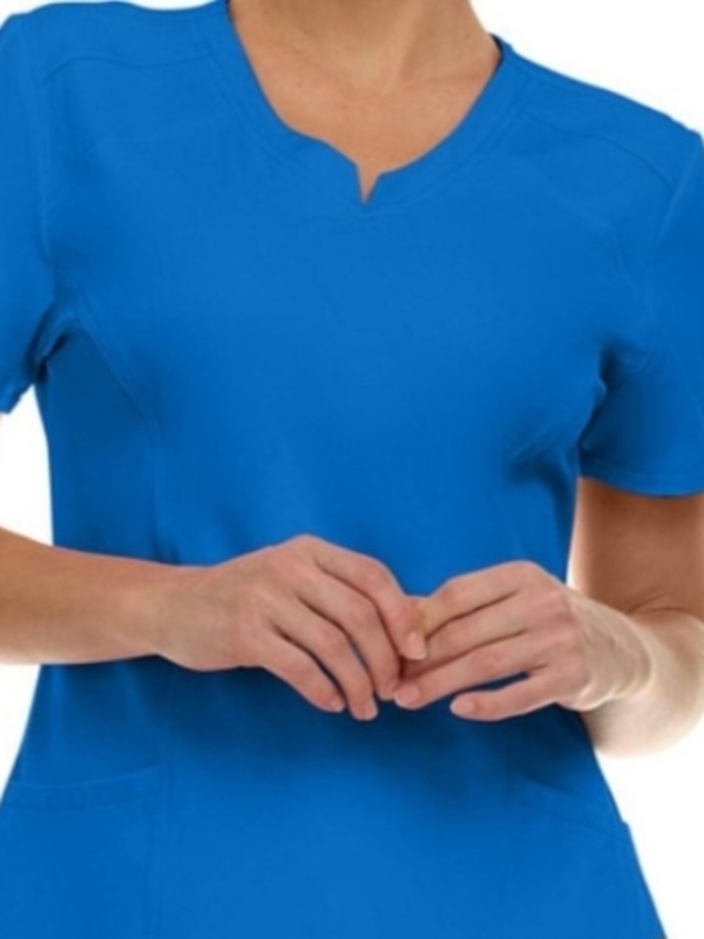 Women's Blue V-Notch Neck Top